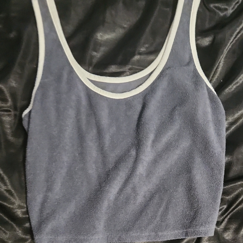 SO Navy Tank Top with White Edging
